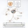 Chehalis globe ceiling light, 6-light G9 ceiling lamp, Ø 58 cm, retro style