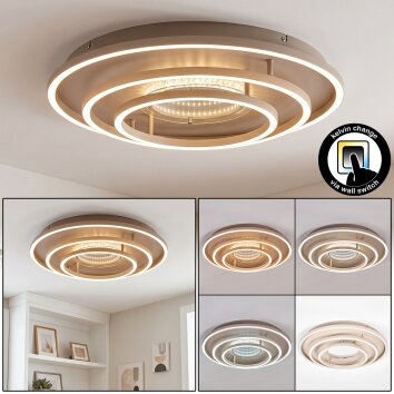 Melin round LED flush mount ceiling light Ø 51.1 cm with modern triple ring design