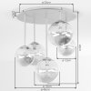Chehalis 5-light globe ceiling light, round retro ceiling lamp for living room