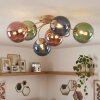 Chehalis 6-light globe ceiling light, retro flush ceiling fixture, G9, ø 64 cm