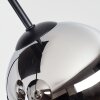 Modern cluster globe light Koyoto with 4 chrome and smoke glass shades, ø 15 cm, E14
