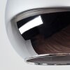 Modern cluster globe light Koyoto with 4 chrome and smoke glass shades, ø 15 cm, E14