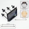 Cluster ceiling light Koyoto, 4 glass shades in amber, chrome and smoke