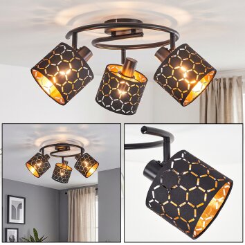 Alsen 3-light ceiling light, rotating spotlight with cut-out shade pattern