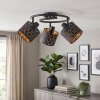 Alsen 3-light ceiling spotlight with rotatable spot heads, vintage patterned shades