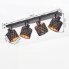 Alsen 4-light ceiling spotlight, adjustable ceiling light with lattice shades