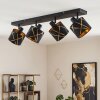 Opatija adjustable ceiling spotlight, 4-light track bar with geometric patterned shades