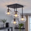 Koyoto glass globe ceiling light, 4-light ribbed glass shade for living room