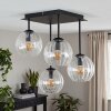 Koyoto glass globe ceiling light, 4-light ribbed glass shade for living room