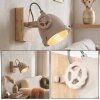 Sand-coloured wall spotlight Herford, adjustable dome head, as a bedside reading light