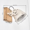 Wall Light Herford with Ecru Wooden Wall Mount and Adjustable Head for Reading Nook