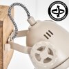Wall Light Herford with Ecru Wooden Wall Mount and Adjustable Head for Reading Nook