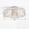 Round ceiling light Wemude with open metal cage shade in sand-coloured, Scandinavian style