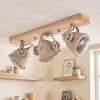 Modern Ceiling Spotlight Herford with Rotatable Heads and Light Wood Beam