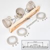 Modern Ceiling Spotlight Herford with Rotatable Heads and Light Wood Beam