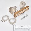 Adjustable ceiling spotlight Herford with wooden beam and two rotatable heads for hallways