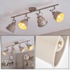 Industrial Ceiling spotlight Safari, sand-coloured, four individually rotatable shades
