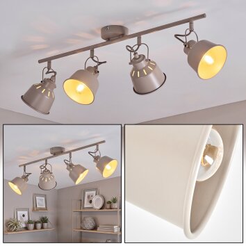 Industrial Ceiling spotlight Safari, sand-coloured, four individually rotatable shades