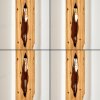 Wood floor lamp Sernadelo with live-edge column and light cut-outs, Boho-style in Ecru