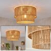 Boho Style Ceiling Light Tamir with Layered Cylindrical Rope Shade in Ecru