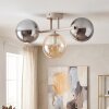 Modern Cluster Ceiling Light Gastor with three smoke and amber glass shades