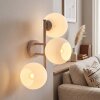 Modern Wall Light Koyoto with three clustered white glass shades and open E14 sockets