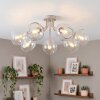 Retro Globe Ceiling Light Ripoll with 7 clustered clear glass shades and E14 fitting