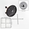 Cluster ceiling light Gastor with five smoke glass shades ø 15 cm and round slat canopy