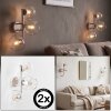 Modern Globe wall light Koyoto, 2-piece set with 3 clear glass shades for the couch