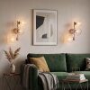 Modern Globe wall light Koyoto, 2-piece set with 3 clear glass shades for the couch