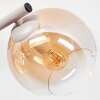 Modern Globe Wall Lamp Koyoto with clustered glass shades in smoke-coloured, amber and clear
