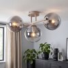 Modern Cluster ceiling light Gastor with three smoke-coloured and clear glass shades