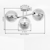 Modern Cluster ceiling light Gastor with three smoke-coloured and clear glass shades