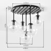 Cluster Ceiling Light Gastor with five glass shades in smoke-coloured, amber and clear