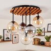 Boho Style cluster ceiling light Gastor with 5 clear, smoked and amber glass shades