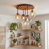 Boho Style cluster ceiling light Gastor with 5 clear, smoked and amber glass shades