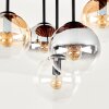 Boho Style cluster ceiling light Gastor with 5 clear, smoked and amber glass shades