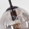 Cluster Ceiling Light Gastor with wooden slat cover and 4 smoke glass shades ø 15 cm