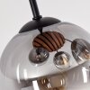 Modern Cluster ceiling light Gastor with four clear and smoke-coloured glass shades