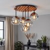 Boho Style Cluster ceiling light Koyoto with five clear and smoke-coloured glass shades