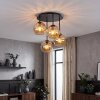 Modern Cluster ceiling light Koyoto with four amber shades over the dining table