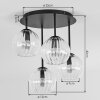 Modern Cluster ceiling light Koyoto with four amber shades over the dining table