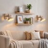 Sand-coloured Boho adjustable wall spotlight Orny, 2-piece set with open E27 socket