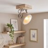 Scandinavian adjustable ceiling spotlight Herford with light wood ceiling plate