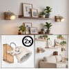 2-Piece Wall Spotlight Set Herford with Rotatable, Swivelling Heads, Ecru
