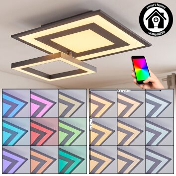 Flat LED ceiling light Lerin, RGB, adjustable light color 2700-6500 Kelvin