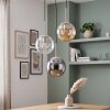 Globe pendant light Gastor adjustable during installation, smoke, amber, clear glass shades