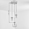 Globe pendant light Gastor adjustable during installation, smoke, amber, clear glass shades