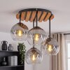 Cluster Ceiling Light Koyoto with 4 smoke-coloured and clear glass shades