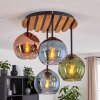 Boho Cluster Ceiling Light Koyoto with 4 blue, green and coppery glass shades